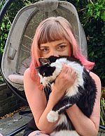 Photo of Kaye Tilbury with her cat Loki