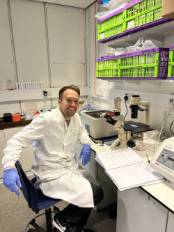 Dr David Palmer in the lab