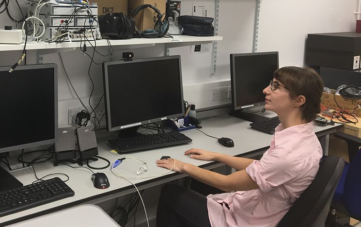 Participant taking part in laboratory research study