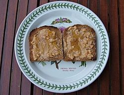 Honey and peanut butter toast