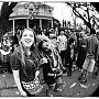 Students enjoying a street party celebration