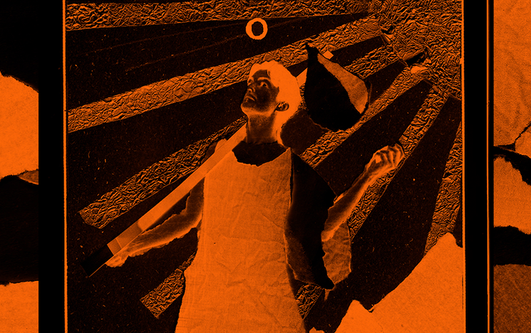 Black and orange tarot card