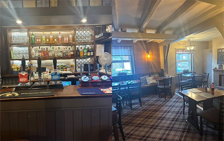 The interior of two pubs