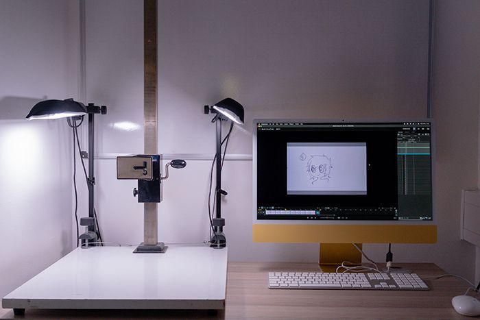 Digital studio with copy stand rostrum