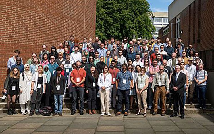 Group of people outside on campus