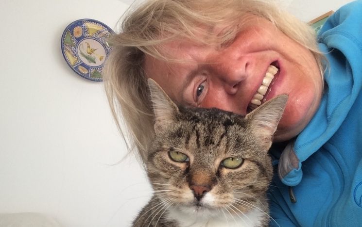 Prof Karen McComb with her cat