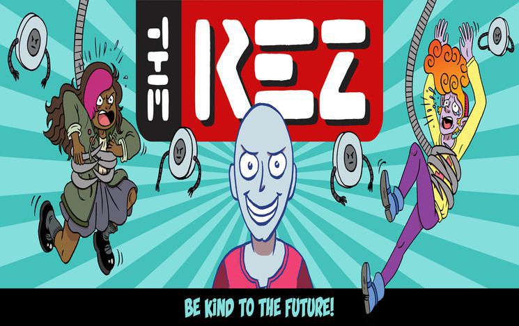 Banner for The Rez podcast featuring main characters