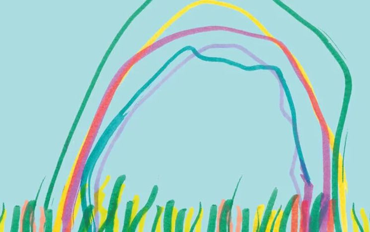 Child's drawing of a rainbow