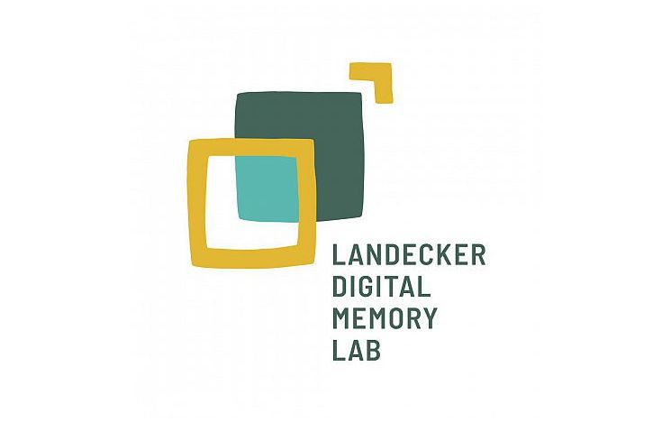 The logo of yellow frame and green square of the Landecker Digital Memory Lab