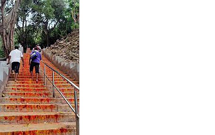 Stairs to the temple site.