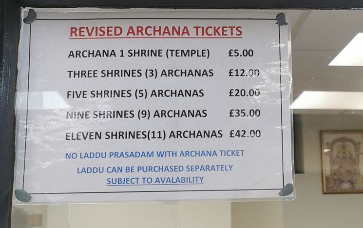 A list of different on-the-spot services offered by the Birmingham temple