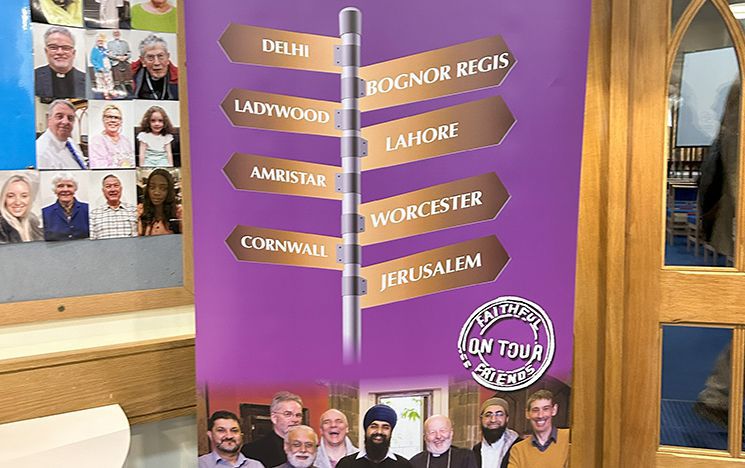 Poster showing Faithful on Tour, inside Holy Trinity Church, Smethwick