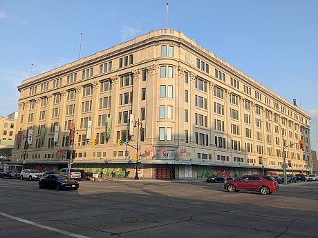 A photo of the Hudson's Bay Company department store building (exterior) in Winnipeg