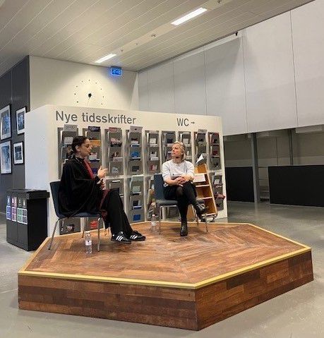 Moska and Mette at the 'Belonging Flexibly' exhibition's launch event
