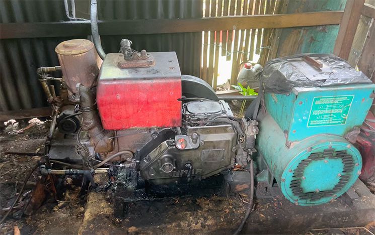 Generator inside a shelter