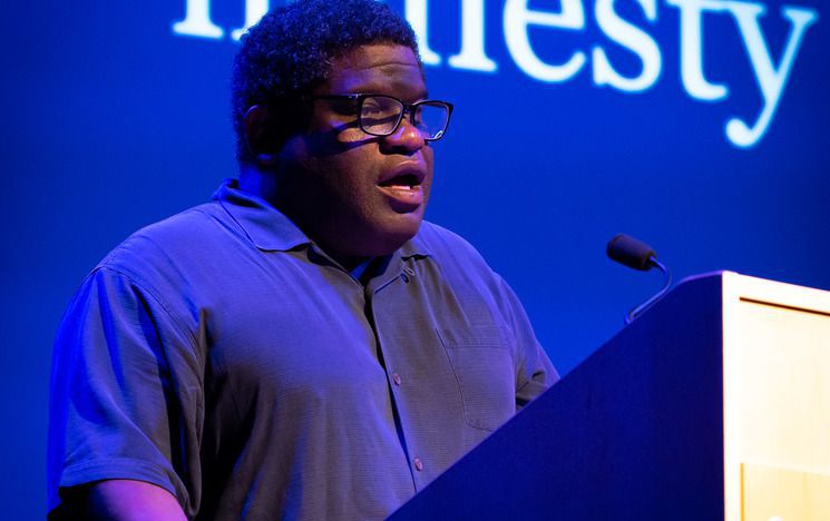 Gary Younge speaking at the Attenborough Centre