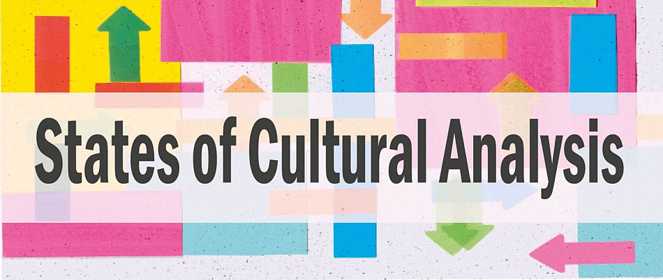 The text States of Cultural Analysis written amongst colourful arrows