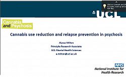 Title slide for Cannabis use and psychosis presentation