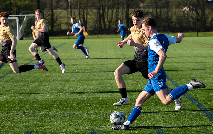 Students playing football