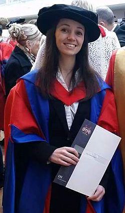 Dr Amy saunders at Winter Graduation, January 23rd 2015