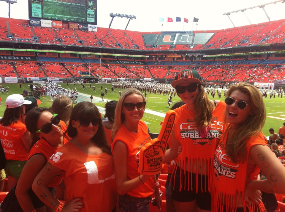 Students at an American football game