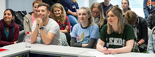     Undergraduate students studying a Primary Education BA with Sussex's Department of Education, in a seminar on Sussex campus
