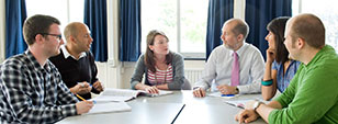 A group of postgraduate students tudying Education at Sussex