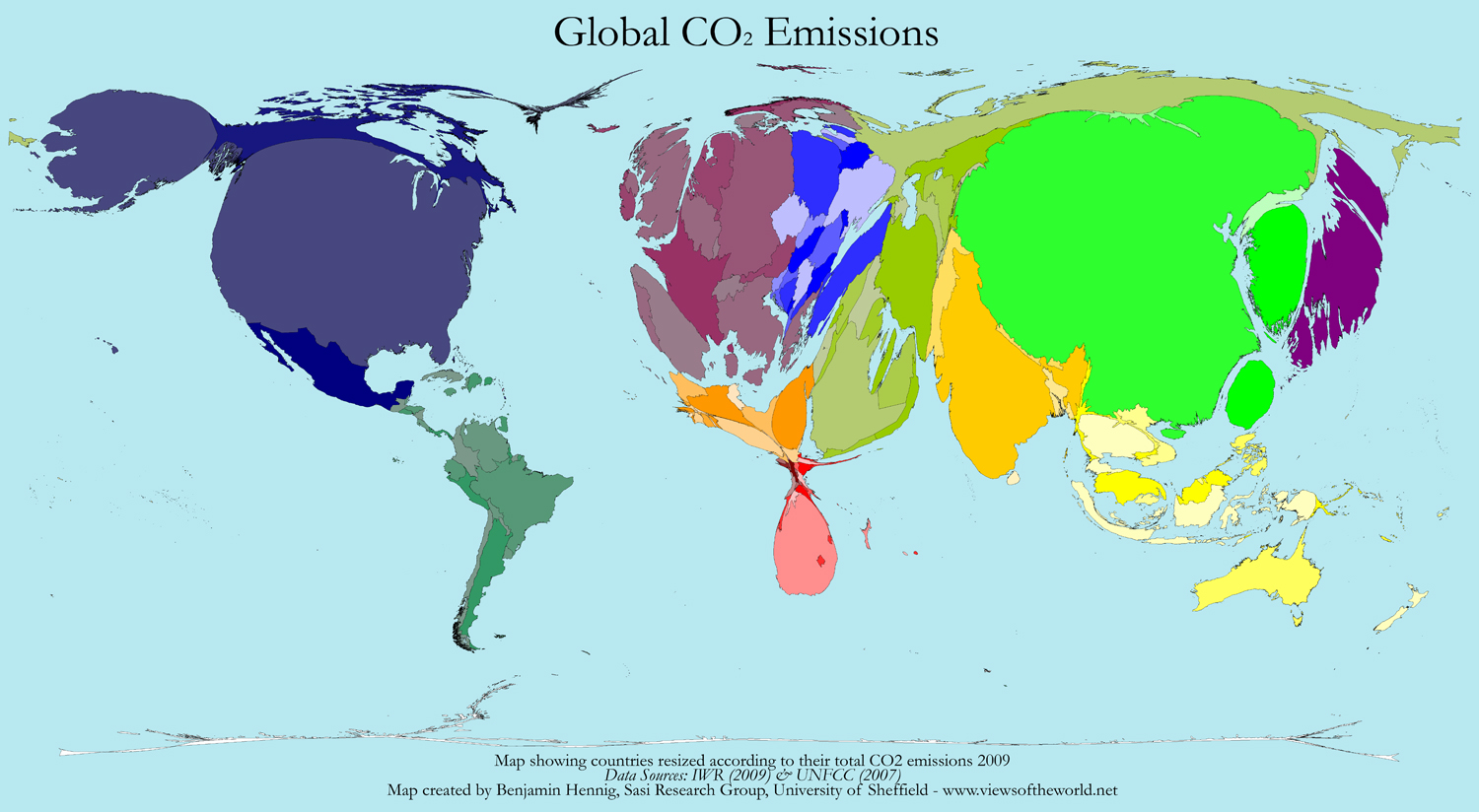 Carbon emissions map