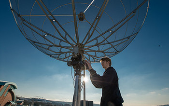 An academic using equipment at the University of Sussex