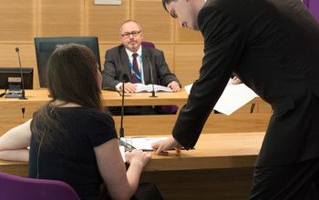 A mock court room at the Universit of Sussex