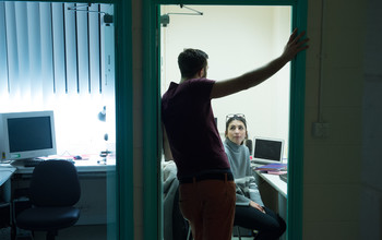 Researchers in a psychology lab