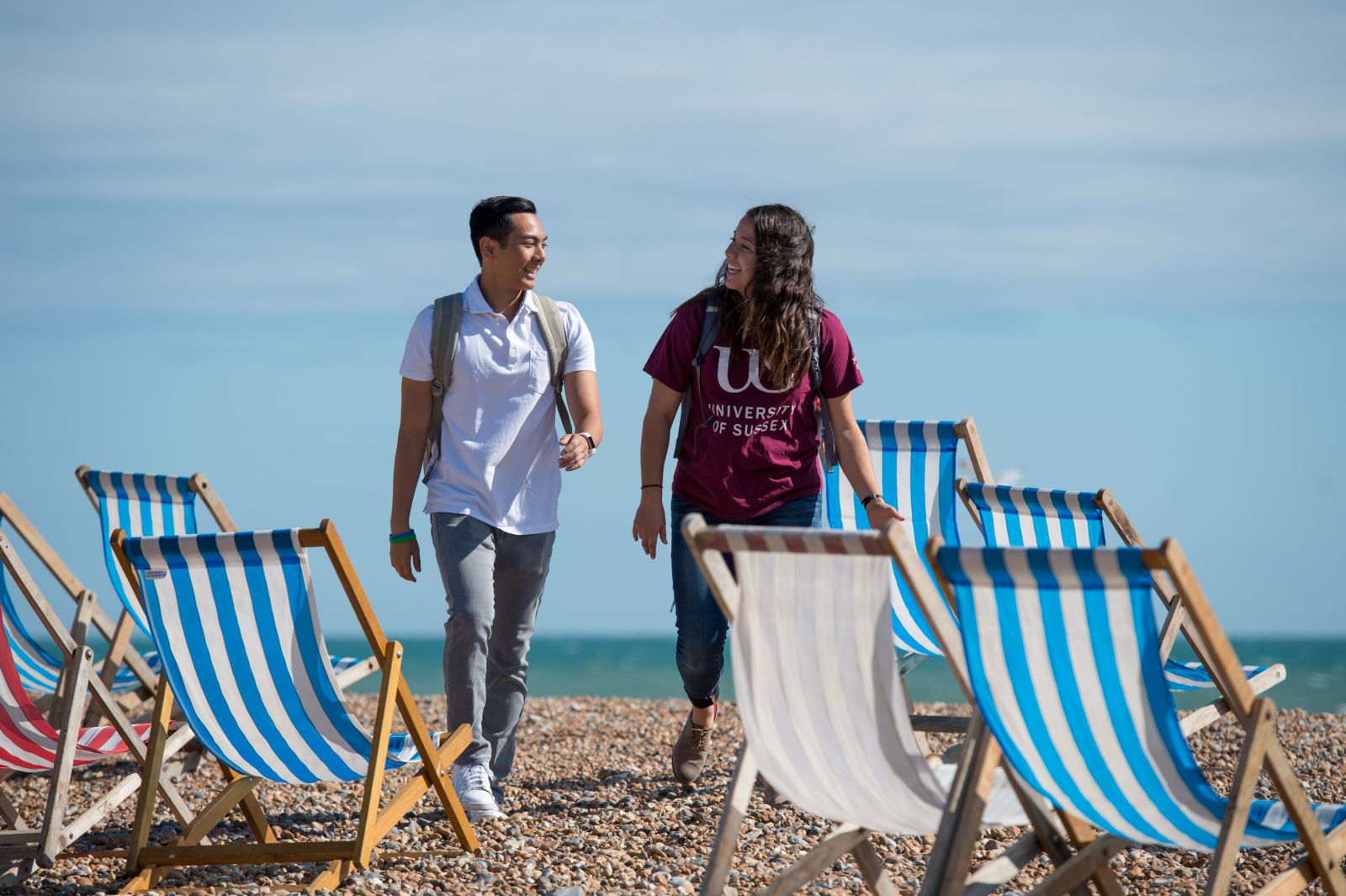 Students on Brighton beach
