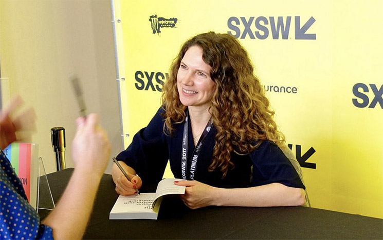 Lucy Brown signing books at SXSW