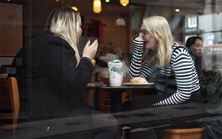 Students socialising in Brighton