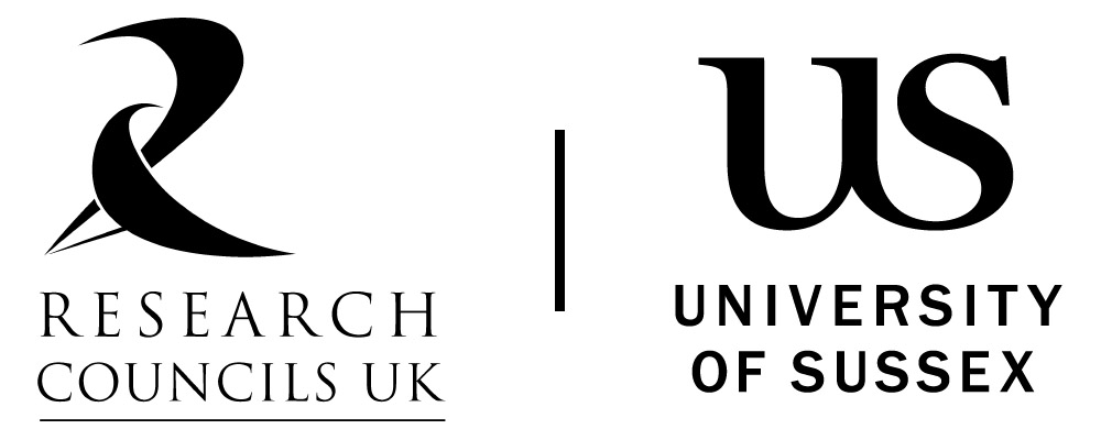 University of Sussex logo lock-up with a partner organisation