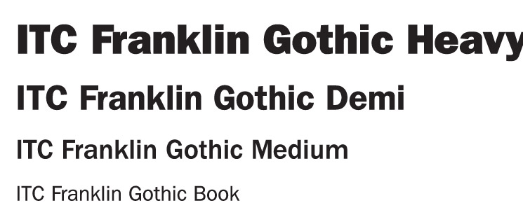 A visualisation of the font ITC Franklin Gothic Std