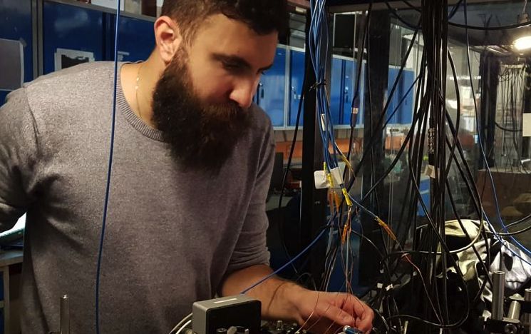 Students working in quantum lab