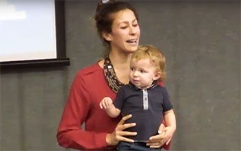 Dr Sonja Ayeb-Karlsson Dr Sonja Ayeb-Karlsson and son at the Brazilian launch of the Lancet Countdown report