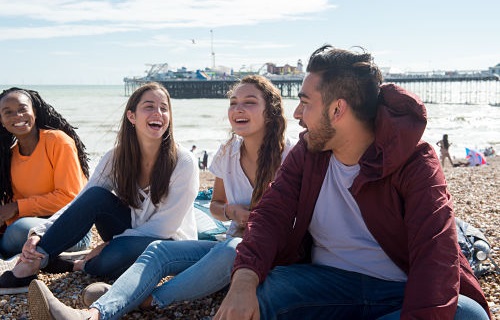 Sussex Summer School students on Brighton beach