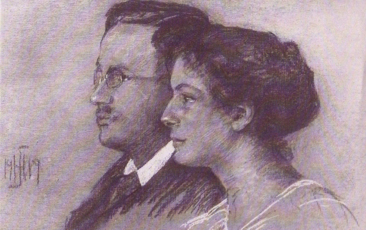 Sketch of Julie and Victor Ehrenberg, From the Ehrenberg family collection, German-Jewish Archive University of Sussex
