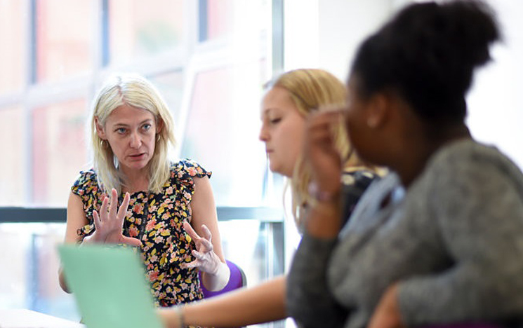 Students in a seminar at the University of Sussex