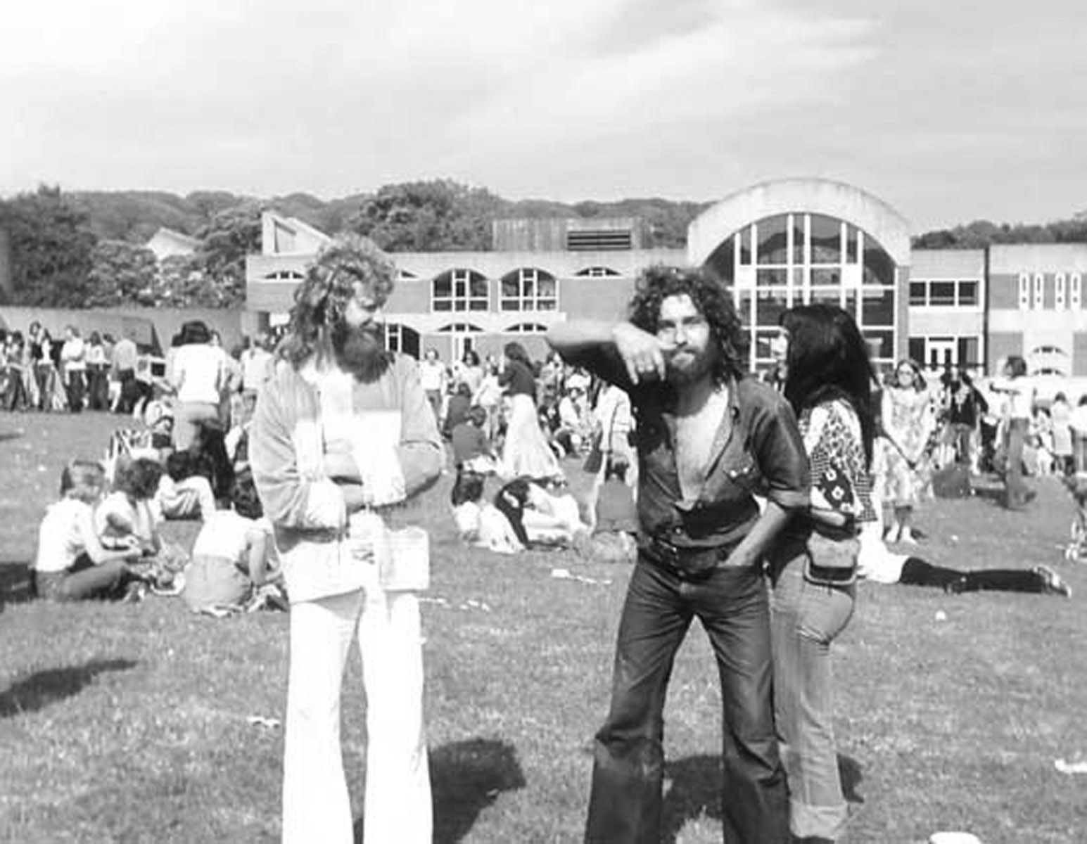 Students on campus in the 70s