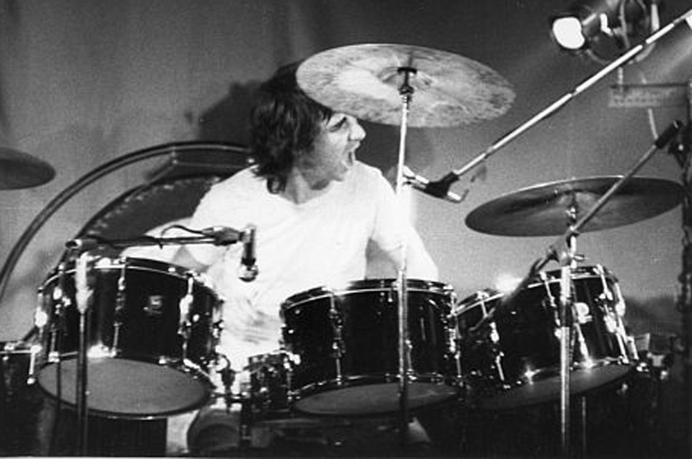The Who drummer playing at campus gig.