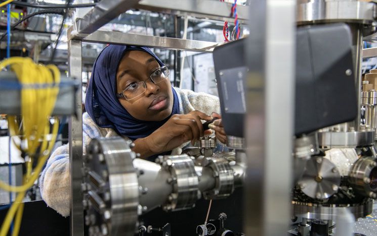 Student in lab