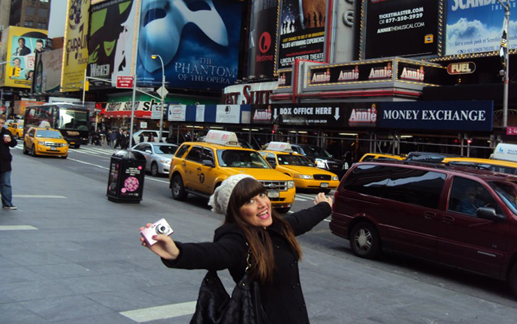 2014 University of Miami Year Abroad Student Sophie enjoying a day trip to New York City