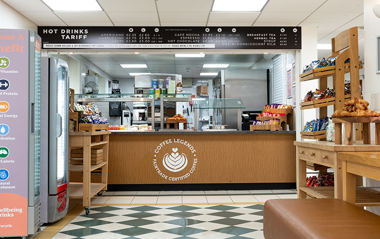 Interior of the Dhaba showing the pastries and other confectionary.