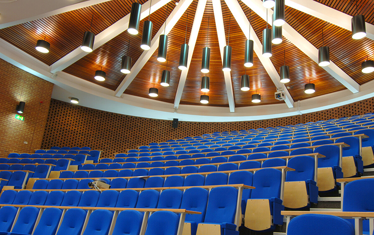 A lecture theatre in campus building Chichester 1 at the University of Sussex