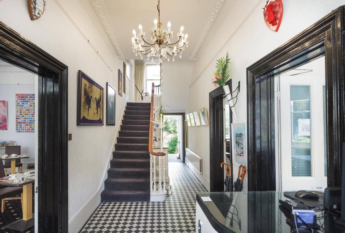 Interior of The Claremont hotel hallway