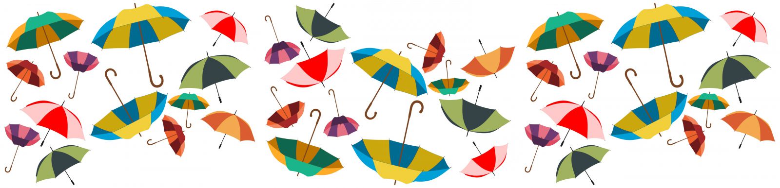 Colourful clip art umbrellas