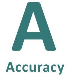 The letter A followed by the word Accuracy
